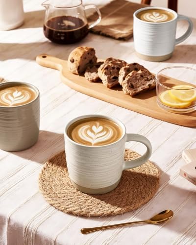 famiware Coffee Mugs Set of 4, 13 oz Mug Set, Ceramic Cup Set with Handle - Image 5