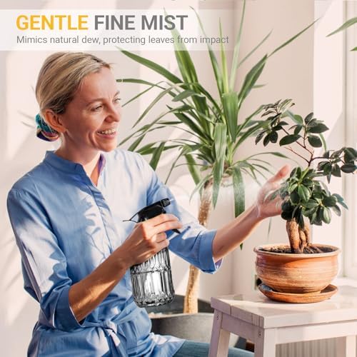 Plant Mister Spray Bottle, 13.5 oz Leak Proof Glass Spray Bottle for Inside Plants, Succulents, Herbs, Cleaning, Hair Care, Refillable Fine Mist Sprayer with Adjustable Mist Nozzle (Grey) - Image 5