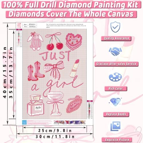 Pink Cherry Diamond Art Kits for Adults Diamond Painting Kit for Beginner - Image 4