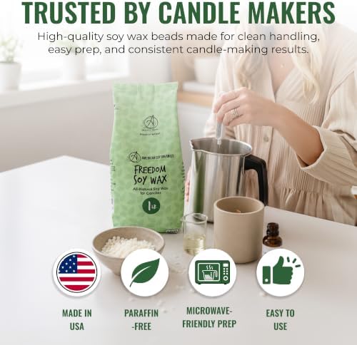 American Soy Organics Freedom Soy Wax Beads, All-Natural Candle Wax, 1 lb - Image 6