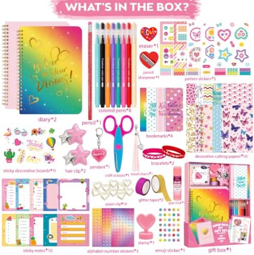 Journal Kit with Notebook Washi Tape Stickers,DIY Scrapbook Supplies Set (Muticolor C) - Image 4