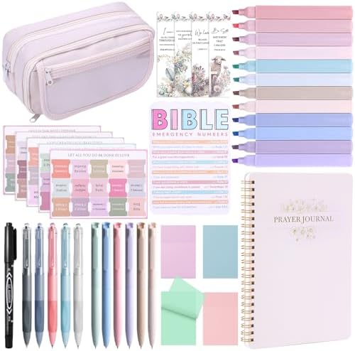 XKDOUS 40 Bible Study Kit, Journaling Supplies for Women with Case, Beige by XKDOUS