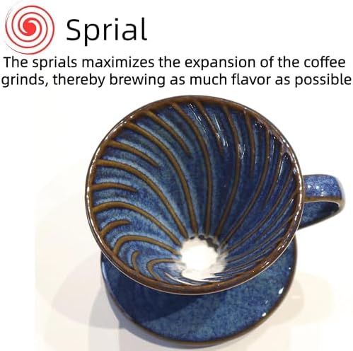 Pour Over Coffee Maker Ceramic Coffee Dripper with 50 Pack Filter - Image 5