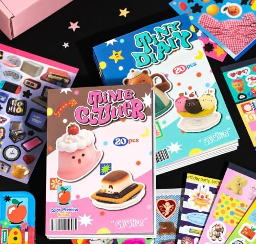 Retro Sticker Book, 2 Set Sticker Books, Vingtage Color by Unknown