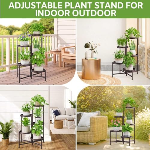iDavosic.ly 5 Tier Large Plant Stand Indoor Outdoor, 10 Inch Tray, Bronze - Image 2