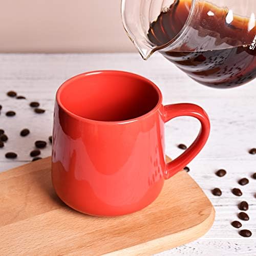 Bosmarlin Glossy Ceramic Coffee Mug, Tea Cup for Office and Home, 18 oz, Suitable for Dishwasher and Microwave(Red, 1) - Image 3
