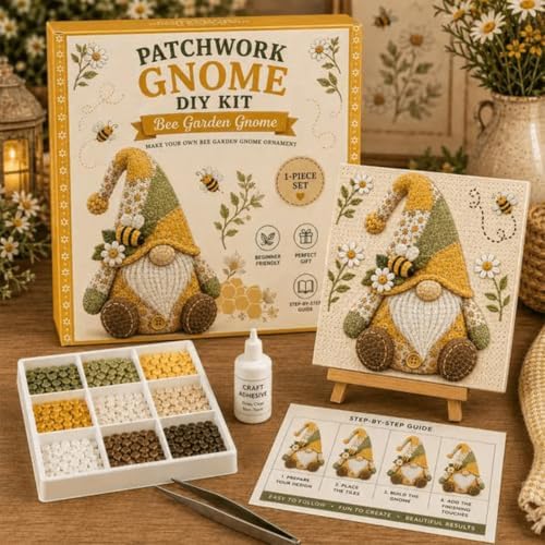 Gnome Mosaic Art Kit, DIY Craft Set for Adults, Cottagecore Desk Decor - Image 3