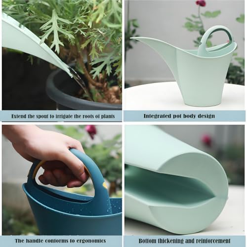 Gardening Watering Can with Long Spout,Watering Can for Outdoor Plants,Anti-Splash Design,Indoor/Outdoor Plants, Lightweight & Durable-2L (Light Green) - Image 3