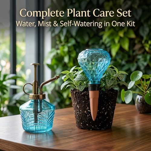 Topadorn Glass Plant Mister & Self Watering Globe Set, Indoor Plant Care Kit with Terracotta Watering Spike for Houseplants, Succulents & Plant Lovers - Image 2