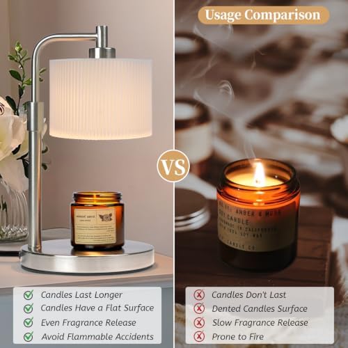 NITOWOLF Candle Warmer Lamp, Wax Warmer Lamp, Birthday Gifts (Silver) - Image 7