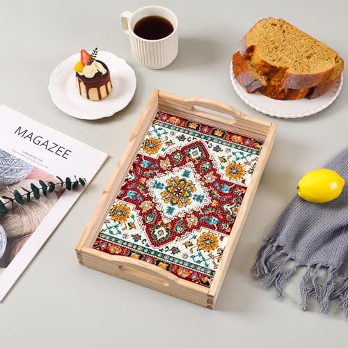 EWJRNSF Bohemia A Diamond Art Tray with Handles Gift Home Decor 7.8×11.8 in - Image 6