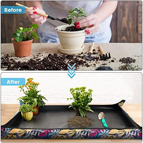 Extra Large Repotting Mat for Indoor Plants Transplanting and Dirt Control, Foldable Waterproof Succulent Potting Mat, Gardening Gifts for Plant Lovers (43.5"x29.5") - Image 2