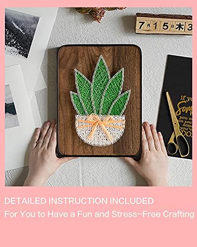 BAZIMA DIY String Art Kit for Beginner,DIY Aloe Potted Craft Kit,Unique Gift,Craft Kit for Holidays - Image 5