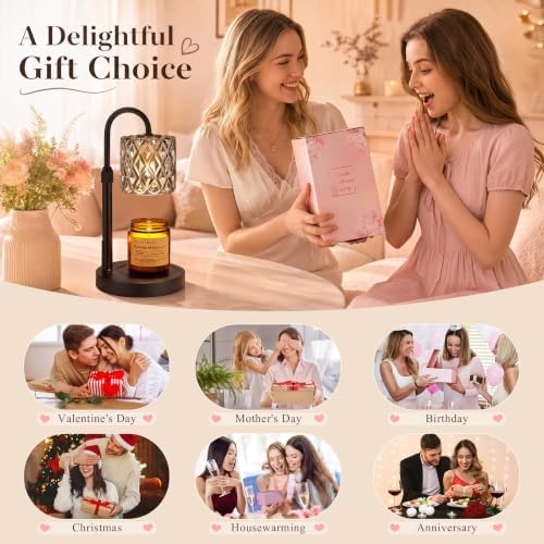 Candle Warmer Lamp with Timer, Birthday Gifts for Women, Room Decor, Gray - Image 7