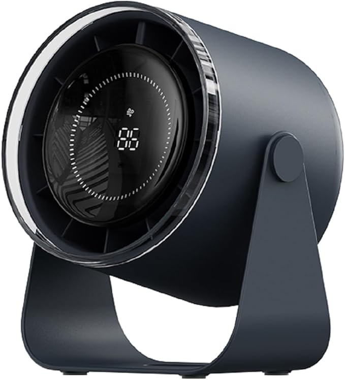 Small Desk Fan, 28dB Ultra-Quiet Desktop Air Circulator with 115° Adjustable Tilt, 100 Speeds, Rechargeable Battery, USB-Powered, Portable for Bedroom, Office, Kitchen, Travel -Bluish Black