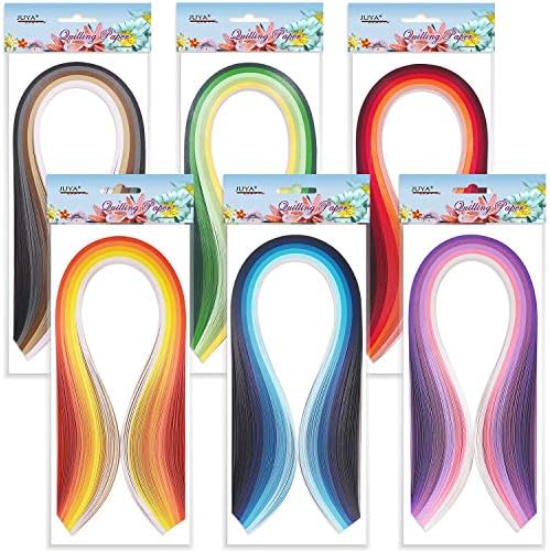 JUYA Paper Quilling Kit 30 Colors 600 Strips 8 Tools, Blue Set, 3mm - Image 2