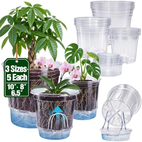 MIXC 15 Pcs 10/8/6.5in Self Watering Pots for Indoor Plants with Drainage by MIXC