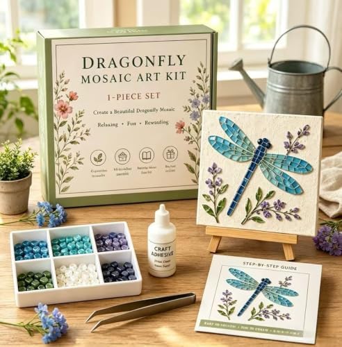 LWLQCZJ Sea Glass Art Kit - DIY Fun Craft Kit for Adults, Beginner Friendly (Dragonfly) - Image 2
