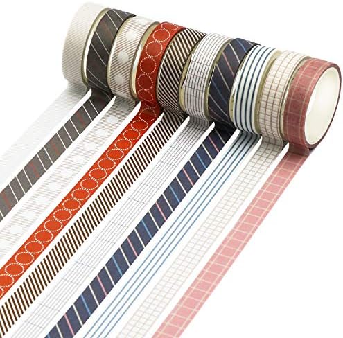 Knaid 40 Rolls of Slim Washi Tape Gift Box Set, Decorative Paper Tapes 10 mm Wide for Scrapbooking, DIY Arts and Crafts, Bullet Journal, Planner, Junk Journal, Notebooks (Minimalist) - Image 2