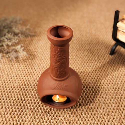 MOUGIGI Handmade Terracotta Palo Santo Holder, Mini Chiminea Incense Dish - Image 6