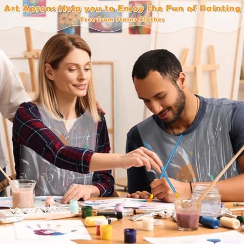 100-Pack 8x10 Inch Canvas Boards for Painting – Complete Art Kit with 50 Brushes, 20 Art Aprons & Paint Trays – Includes Mini Easel for Adults Beginners & Party Art Projects Home Deco - Image 5