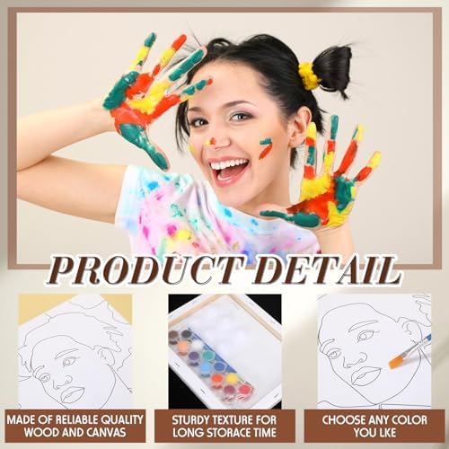 Zhanmai 72 Pcs 12 Sets Sip and Paint Kit Pre Drawn Canvas for Painting 8" x 10" Paint Party Canvas Painting Pre Printed Canvases for Party DIY Virtual Adult's Date Night(Adult Couples) - Image 3