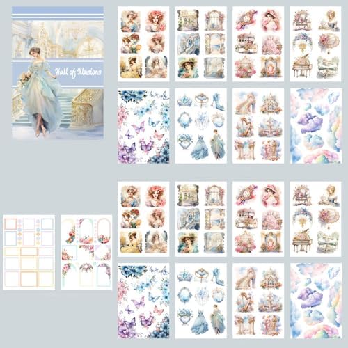 Alideco 20pcs Vintage Scrapbook Stickers Europe and The United States Figure Flowers Sticker Book for Adults Sticker journaling Stickers for Scrapbooking (huanjingdiantang) by Alideco