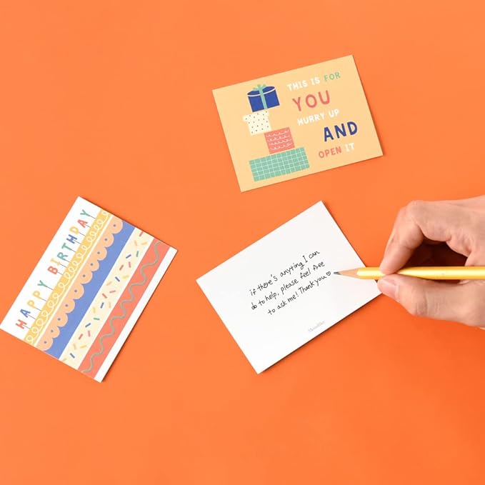 Monolike Day-by-day Card, Pop pop birthday Ver.1 - Mix 36 Mini Single cards, 36 envelopes, 36 stickers Package