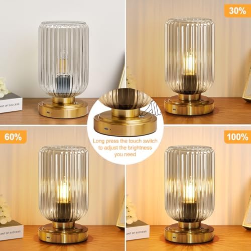 LightRound Cordless Table Lamp for Bedroom, Touch Stepless Dimmable - Image 3