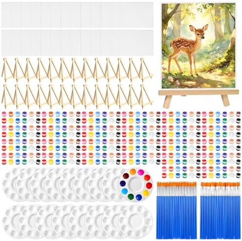 26 Set 8x10Inch Canvas and Easel Set, 164pcs Painting Supplies Kit by Unknown