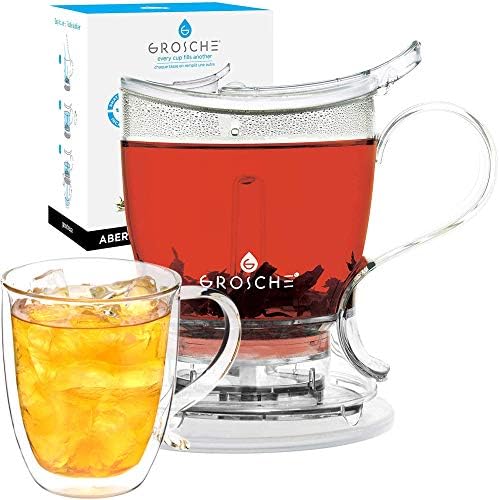 GROSCHE Aberdeen Smart Tea Maker BPA-Free Tea Infuser 34 oz + 16 oz Mug Set by GROSCHE