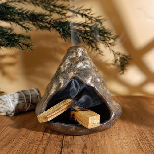 Black Gold Zongzi Shaped Clay Smudge Bowl,Ceramic Palo Santo & Sage Burner - Image 3
