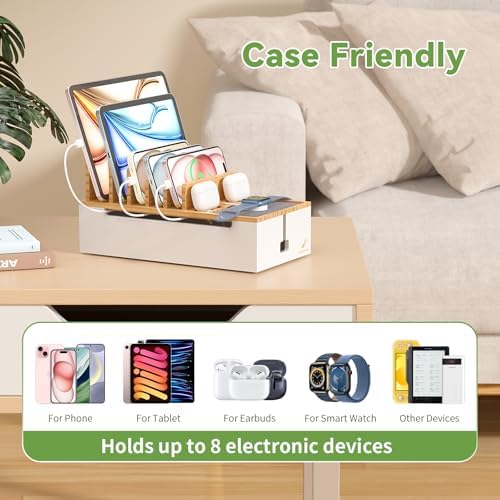 Pezin Hulin Multi Devices Charging Station - Natural +White - Image 4