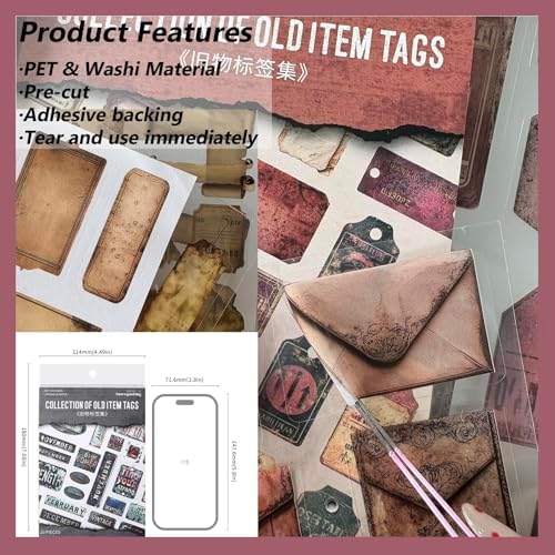 PET Washi Journal Stickers for Scrapbooking, Label Scrapbook Sticker Book - Image 6