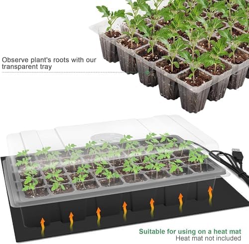 MIXC 10Pack Seed Starter Tray, 400Cell Mini Propagator Greenhouse Grow Kit - Image 3