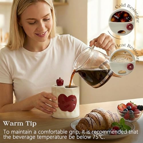 Cute Ceramic Coffee Mug with Silicone Sleeve, Coffee Lover Gift - Image 2