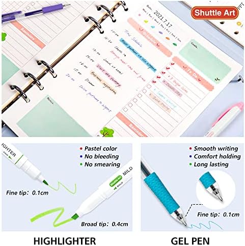 Shuttle Art 20 Pack Journaling Kit,10 Colors Dual Tip Highlighters and 10 Colors Retractable Gel Ink Pens,Perfect for Adults Coloring,Underlining, Highlighting, Writing in Office Home&School - Image 3