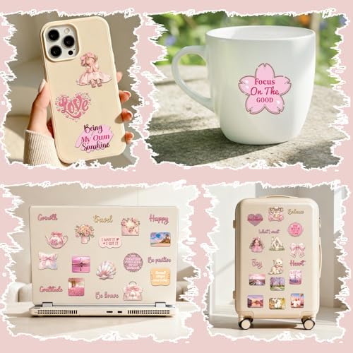 Pink Vision Board Stickers - 50 Pcs Cute Aesthetic Travel Kit - Image 6