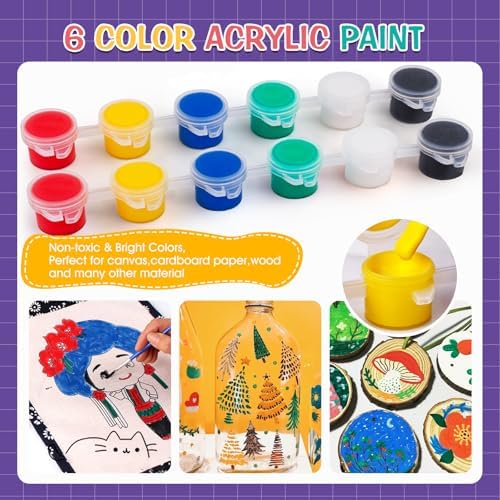 ESRICH 30 Set Canvas Painting Kit, Mini Acrylic Paint Set - Image 5
