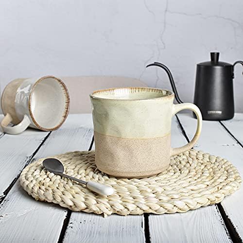 Bosmarlin Large Ceramic Coffee Mug, Big Tea Cup for Office and Home, 18 Oz, Dishwasher and Microwave Safe, 1 PCS (Green, 1) - Image 4