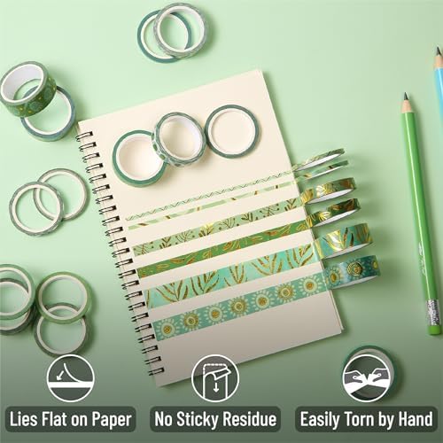 Mr. Pen- Washi Tape Set, 24 Rolls, Assorted Sizes, 3.2 Yards/Roll - Image 5