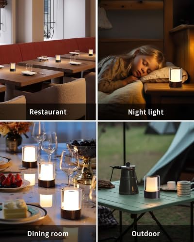 4" RGB Black Cordless Table Lamp 2, Small Outdoor Rechargeable Lamp - Image 6