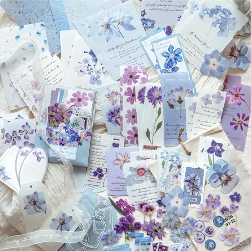 RISYPISY 100Pcs Floral Scrapbook Supplies Kit for Junk Journal - Image 4