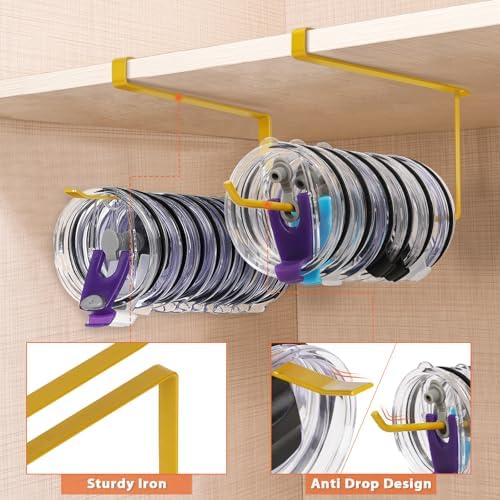2 Pack Tumbler Lid Organizer, Versatile Storage Holds 20 Lids, Round&Flat - Image 4