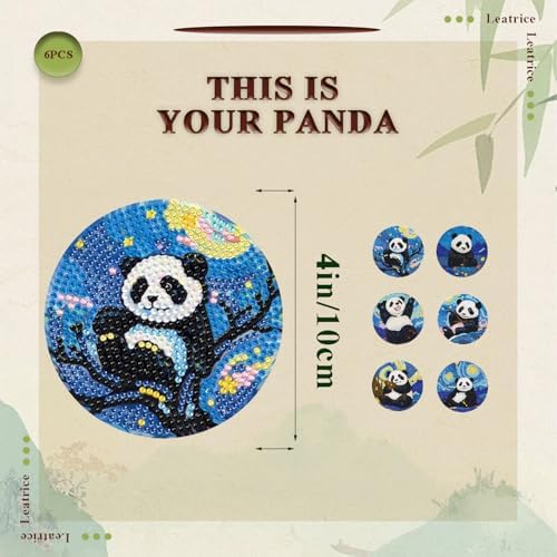 Leatrice 6PCS Diamond Art Coasters Small Diamond Painting Kits for Adults - Image 6