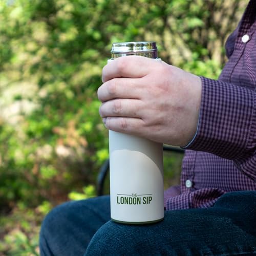 London Sip 16.9 oz Multi-Purpose Tea Infuser Mug – Fruit Infuser Water Bottle for Hot and Cold – Double Wall Stainless Steel Insulated, Safari Beige - Image 6