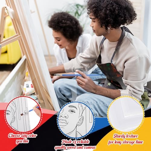 Sherr 96 Pcs 12 Set Pre Drawn Canvas Painting Kits, Gentlemen and Lady - Image 3