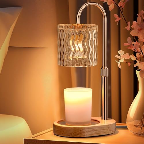 Candle Warmer Lamp Electric: Dimmable Timer Candles Warming Lamps - Height Adjustable Burner Jar - No Flame Scented Melts Wax - All Candle Jars Table Light Home Decor by Unknown