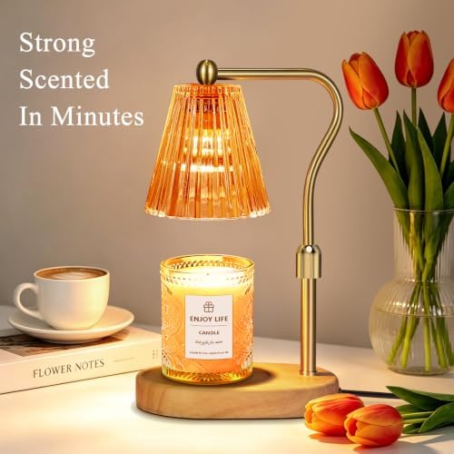 seenlast Red Candle Warmer Lamp with Timer Dimmer Adjustable Height,Mothers Day Gifts,Electric Wax Warmer Vintage Home Decor for Scented Jar Candles,Birthday Gifts for Women - Image 2