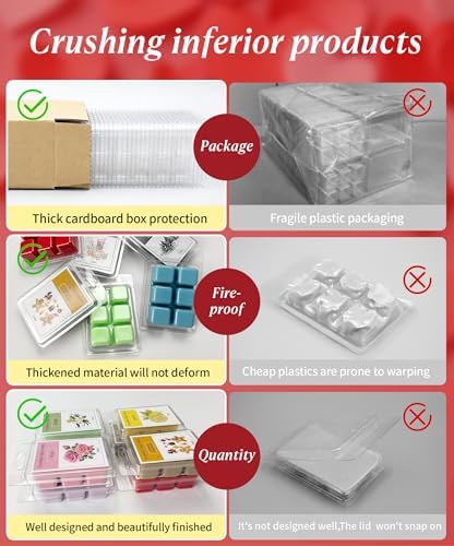 Thickened Wax Melt Molds Containers Clamshells for Wax Melts - Image 3